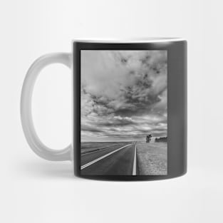 Isolation - Highway On The Prairie black and white photograph Mug